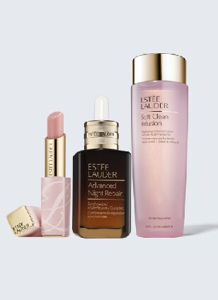 Advanced Night Repair 30ml & Soft Clean Lotion 400ml & Pure Color Envy Color Replenish Lip Balm